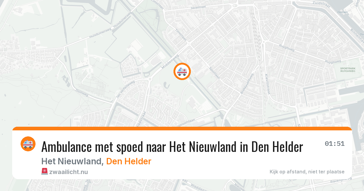 Ambulance met spoed naar Het Nieuwland in Den Helder — 29 mei 2026