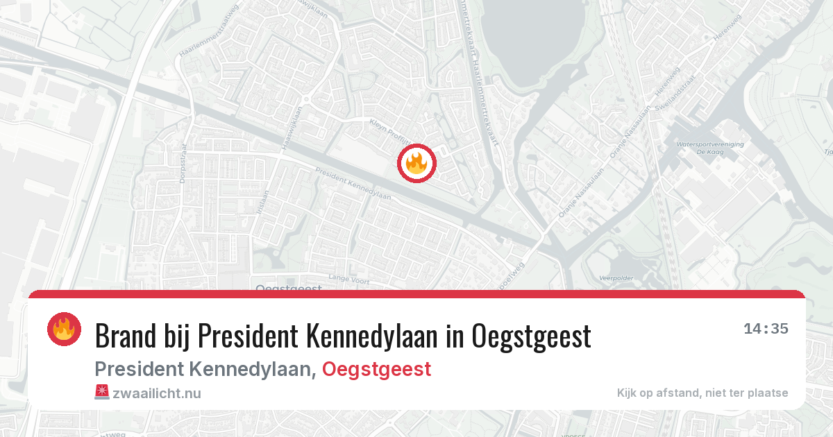 Brand bij President Kennedylaan in Oegstgeest — 16 mei 2026