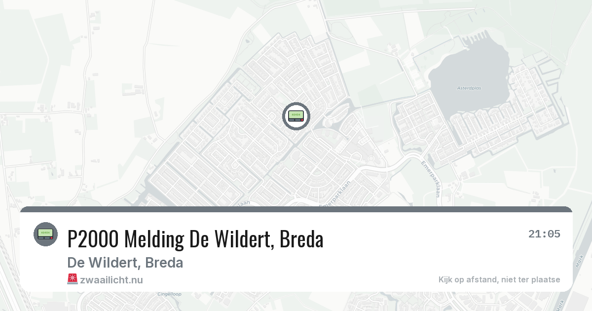 P2000 Melding De Wildert, Breda — 18 mrt 2026