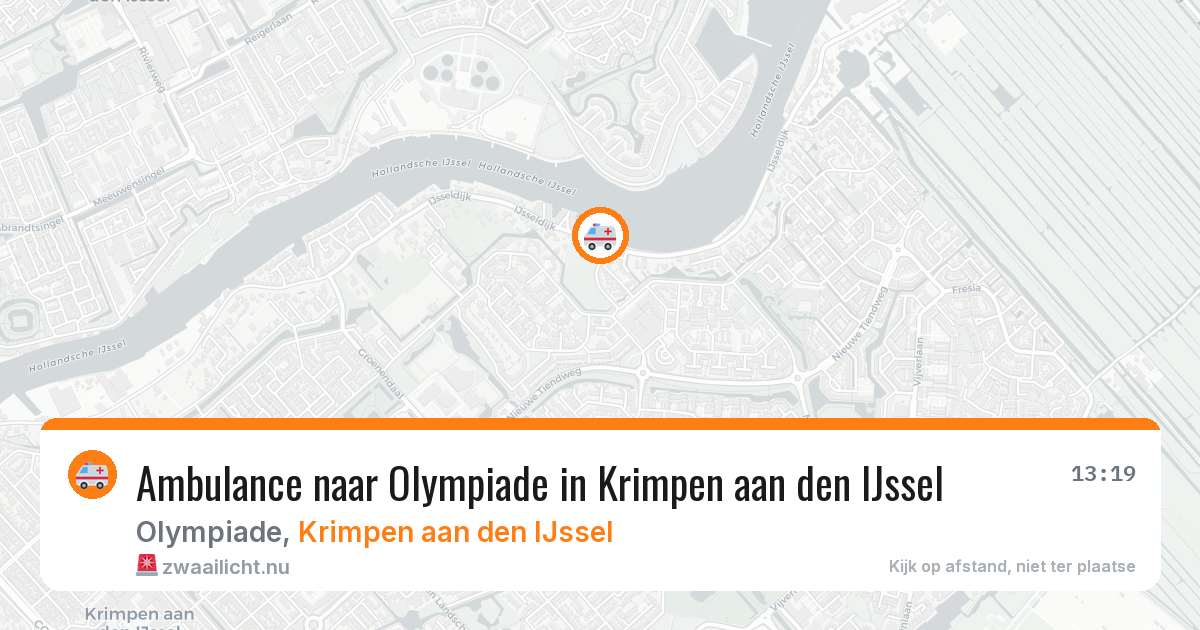Ambulance naar Olympiade in Krimpen aan den IJssel — 13 jul 2026
