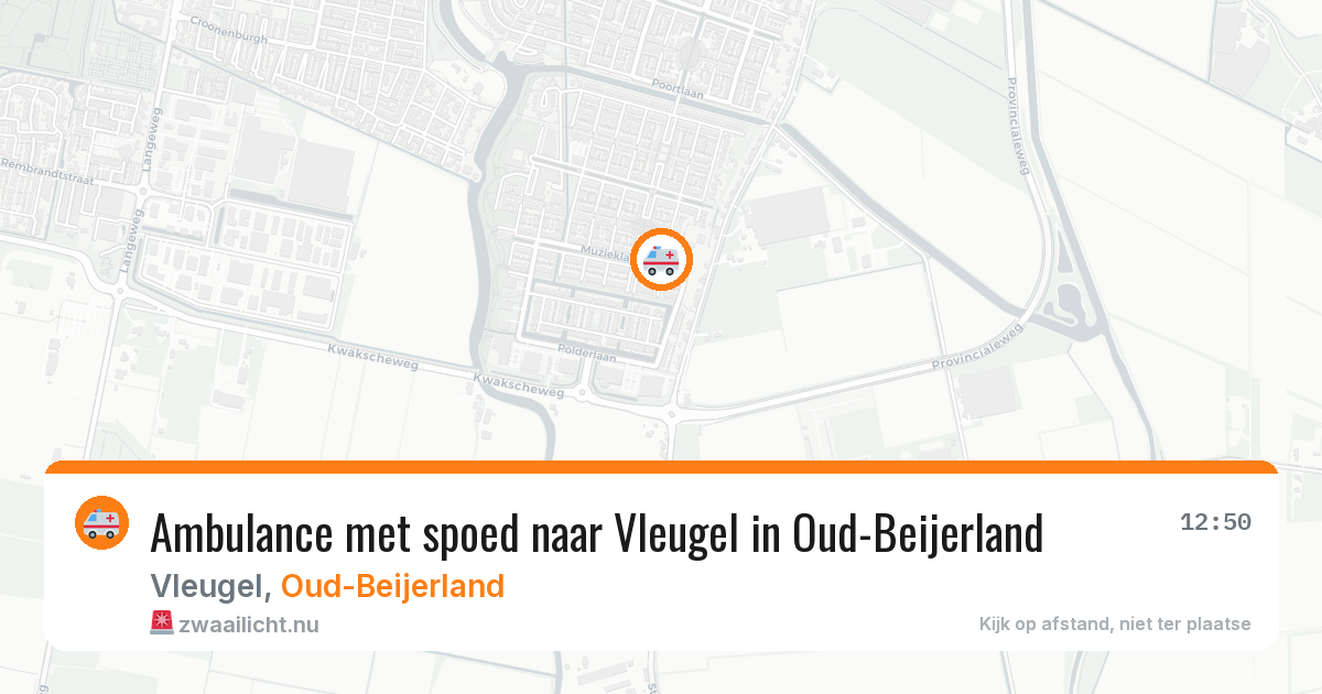 Ambulance met spoed naar Vleugel in Oud-Beijerland — 25 mrt 2026