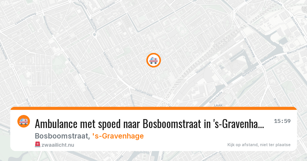 Ambulance met spoed naar Bosboomstraat in 's-Gravenhage — 17 mei 2026