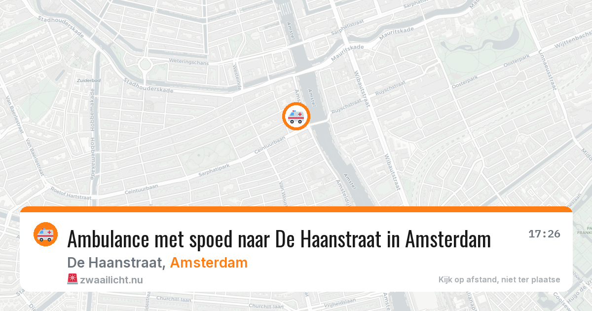Ambulance met spoed naar De Haanstraat in Amsterdam — 16 mei 2026