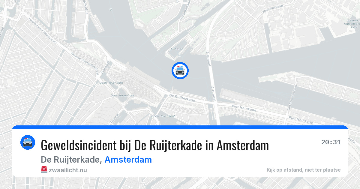 Geweldsincident bij De Ruijterkade in Amsterdam — 25 mrt 2026