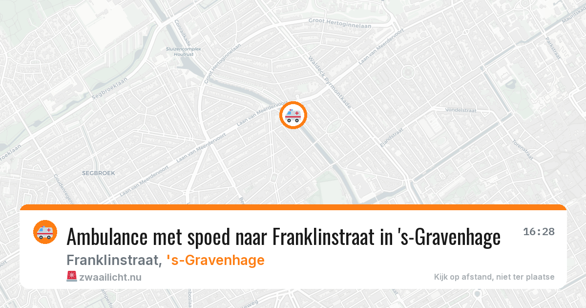 Ambulance met spoed naar Franklinstraat in 's-Gravenhage — 18 jul 2026
