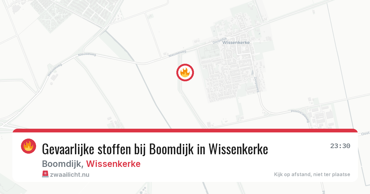Gevaarlijke stoffen bij Boomdijk in Wissenkerke — 21 jul 2026
