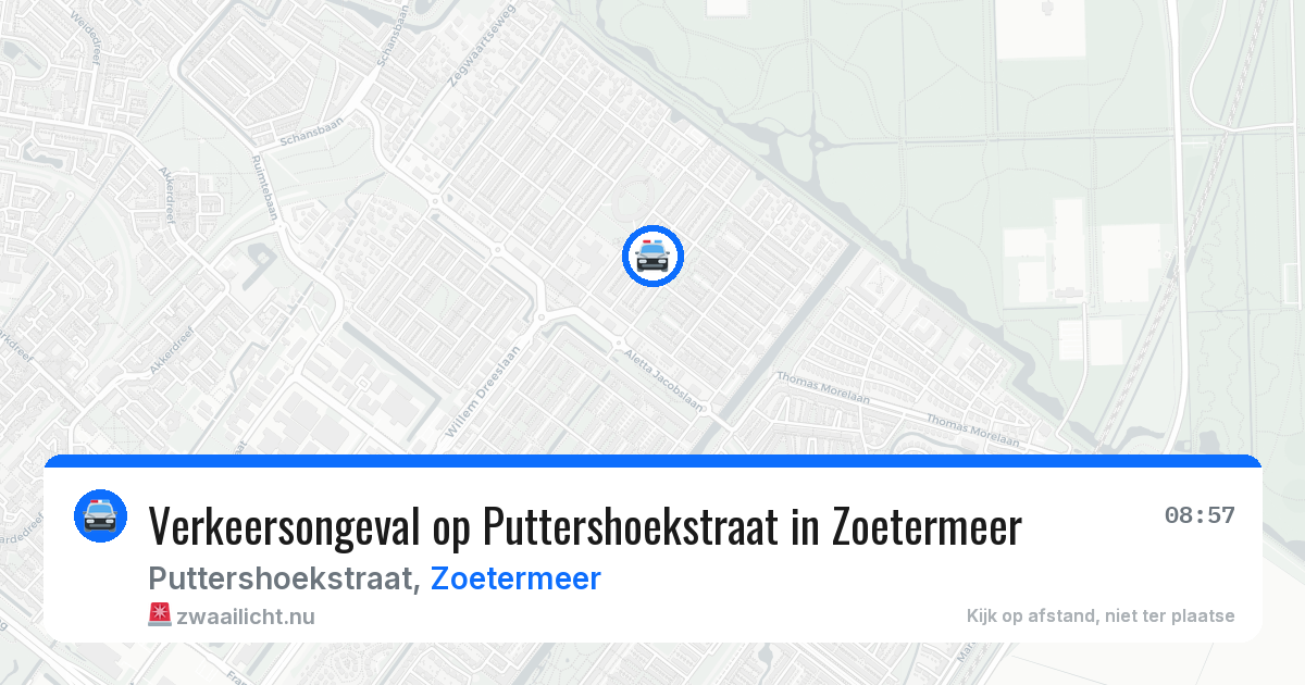 Verkeersongeval op Puttershoekstraat in Zoetermeer — 14 jul 2026