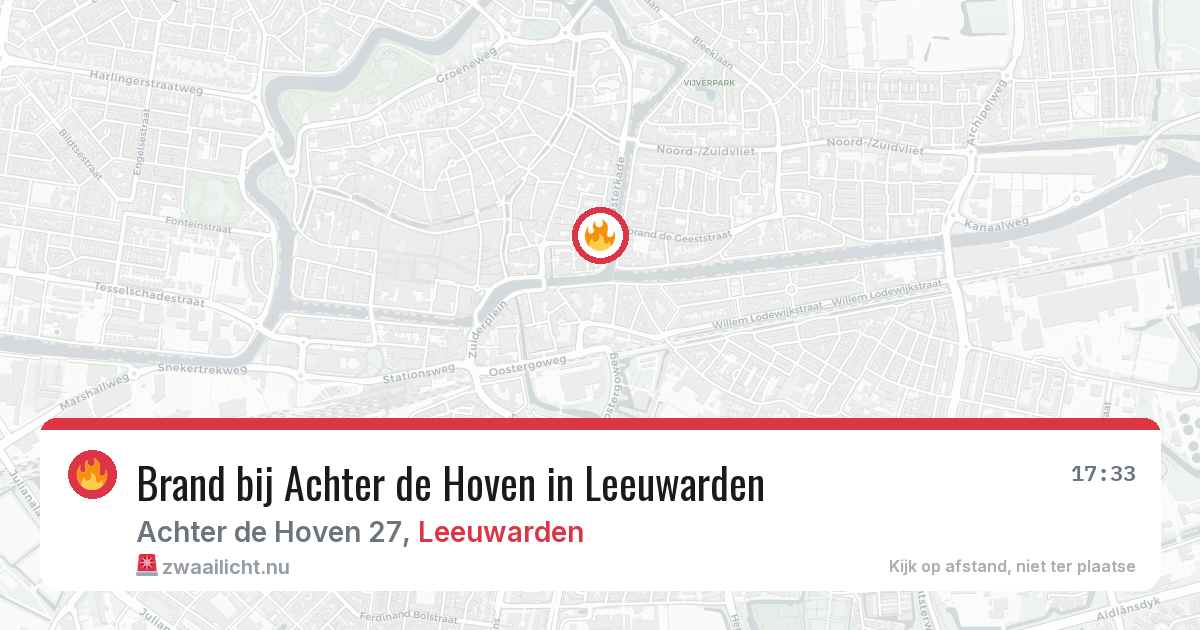 Brand bij Achter de Hoven in Leeuwarden — 9 jun 2026