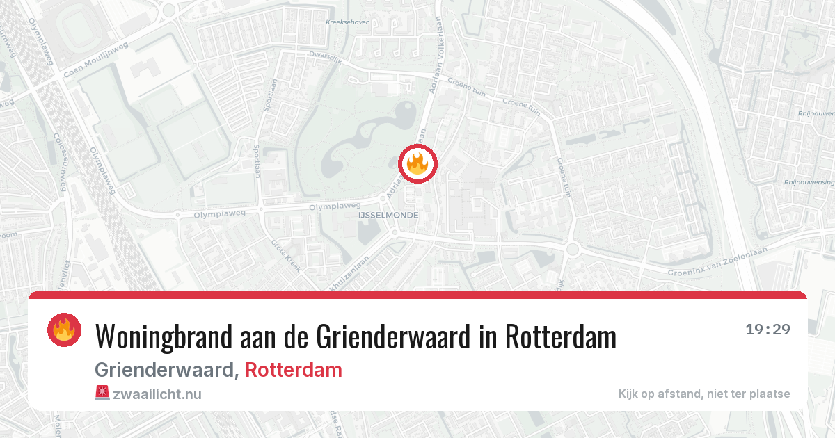 Woningbrand aan de Grienderwaard in Rotterdam — 31 mei 2026