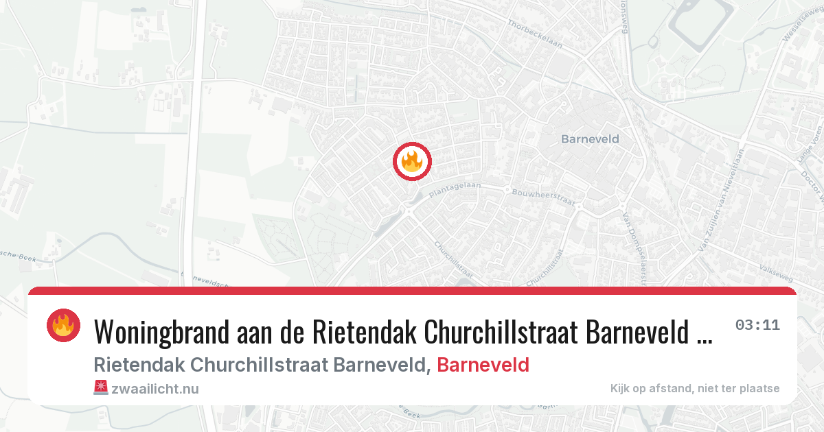 Woningbrand aan de Rietendak Churchillstraat Barneveld in Barneveld — 30 mrt 2026