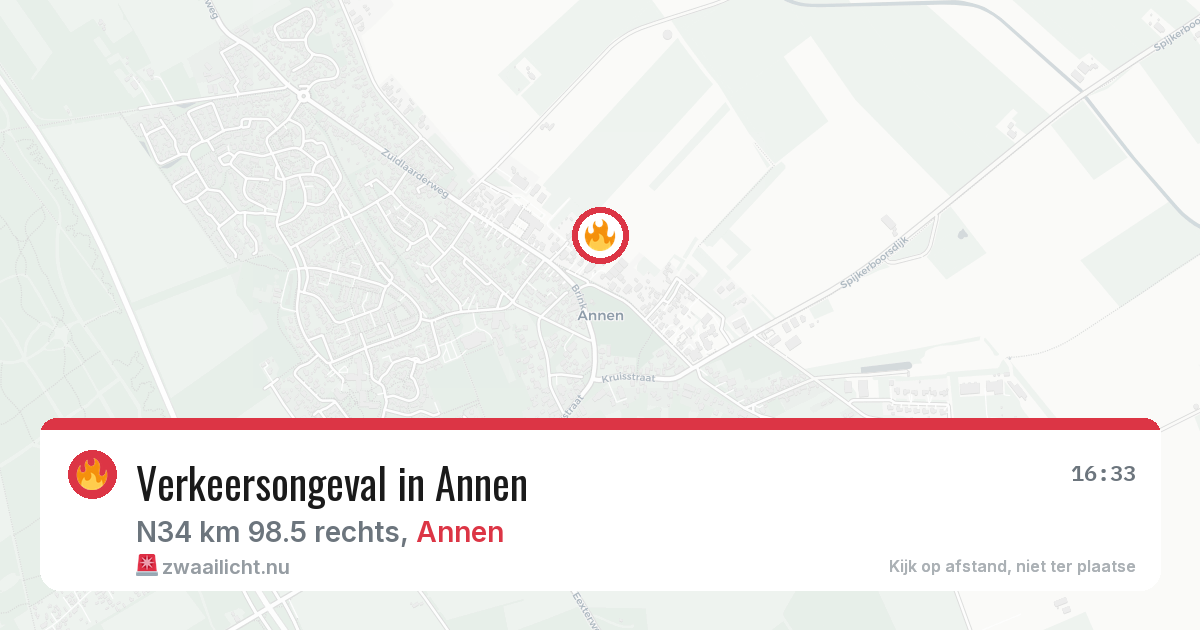 Verkeersongeval in Annen — 1 jun 2026