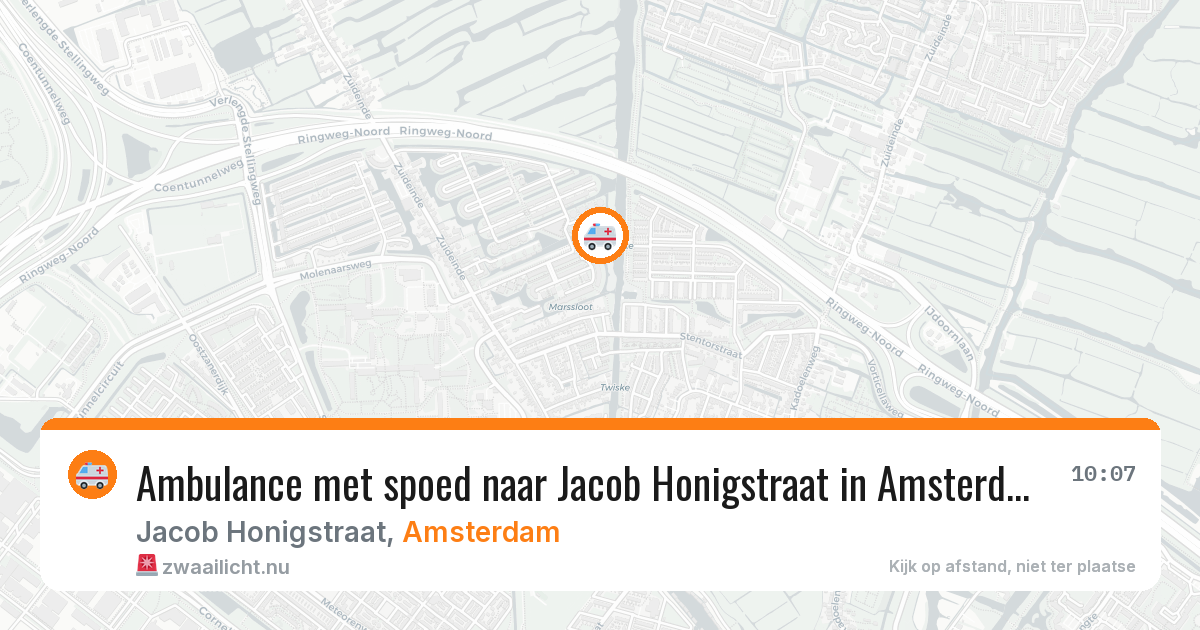 Ambulance met spoed naar Jacob Honigstraat in Amsterdam — 21 mei 2026