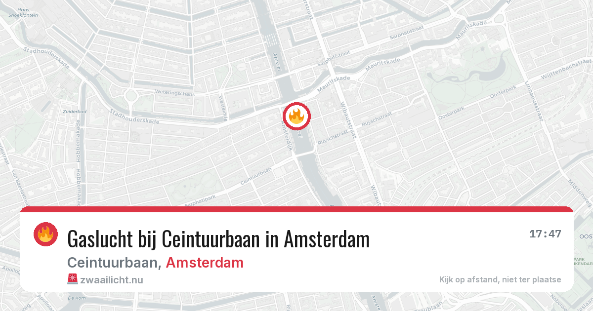 Gaslucht bij Ceintuurbaan in Amsterdam — 15 jul 2026