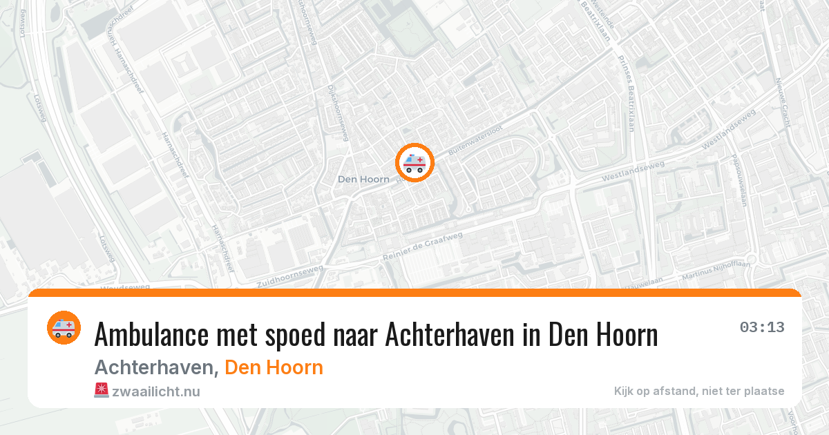 Ambulance met spoed naar Achterhaven in Den Hoorn — 3 jun 2026