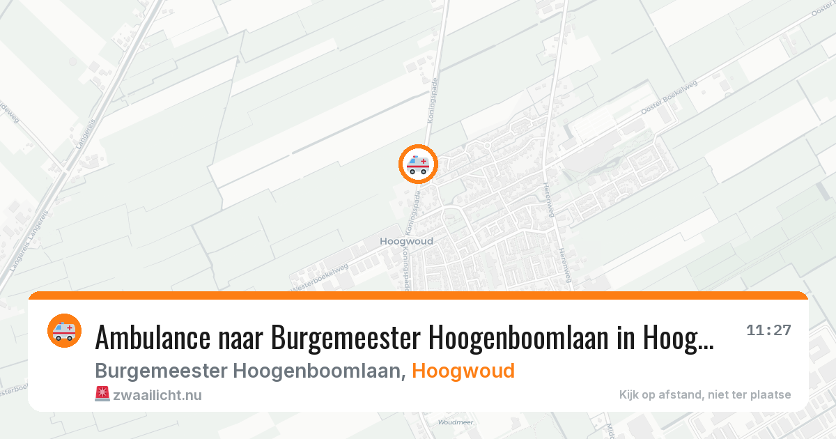 Ambulance naar Burgemeester Hoogenboomlaan in Hoogwoud — 21 jul 2026