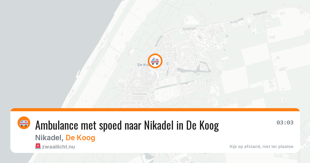 Ambulance met spoed naar Nikadel in De Koog — 20 jul 2026