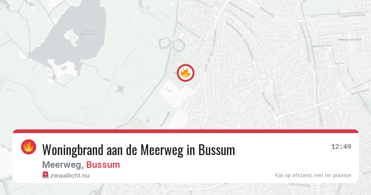 Woningbrand aan de Meerweg in Bussum — 11 mei 2026
