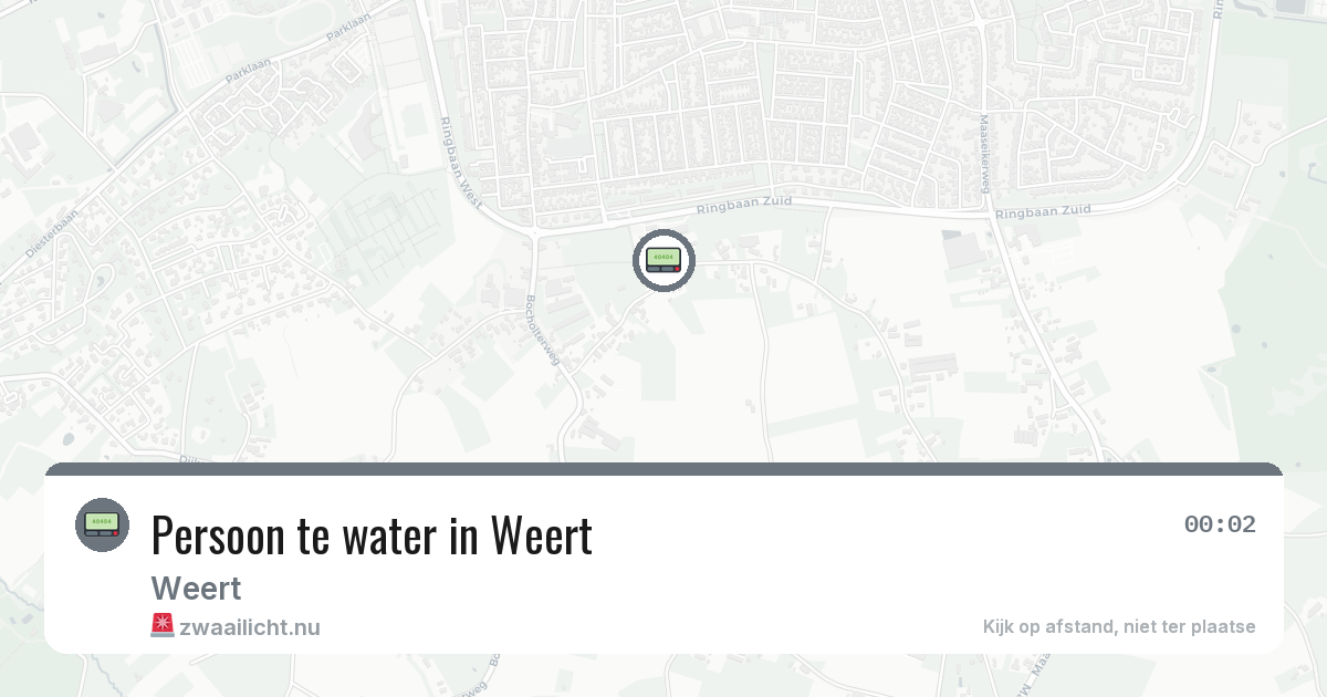Persoon te water in Weert — 20 jul 2026