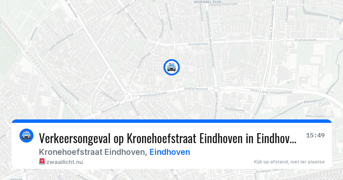 Verkeersongeval op Kronehoefstraat Eindhoven in Eindhoven — 14 jul 2026