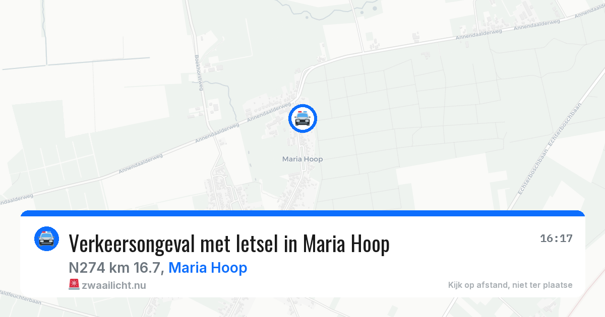 Verkeersongeval met letsel in Maria Hoop — 30 mei 2026