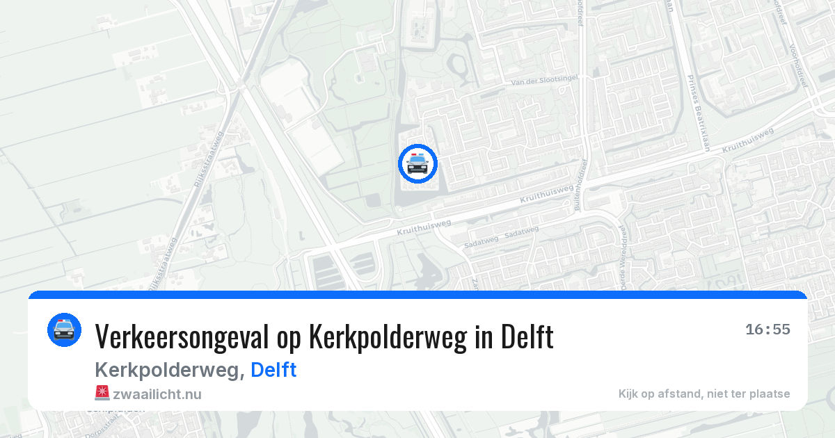 Verkeersongeval op Kerkpolderweg in Delft — 25 mrt 2026