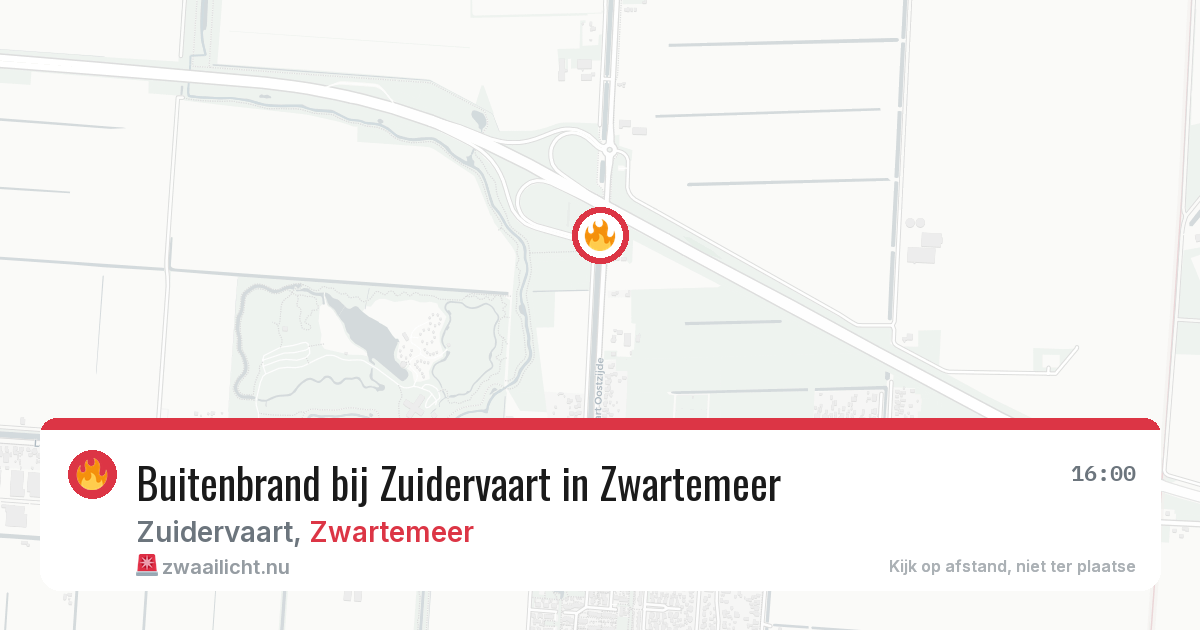 Buitenbrand bij Zuidervaart in Zwartemeer — 7 jun 2026