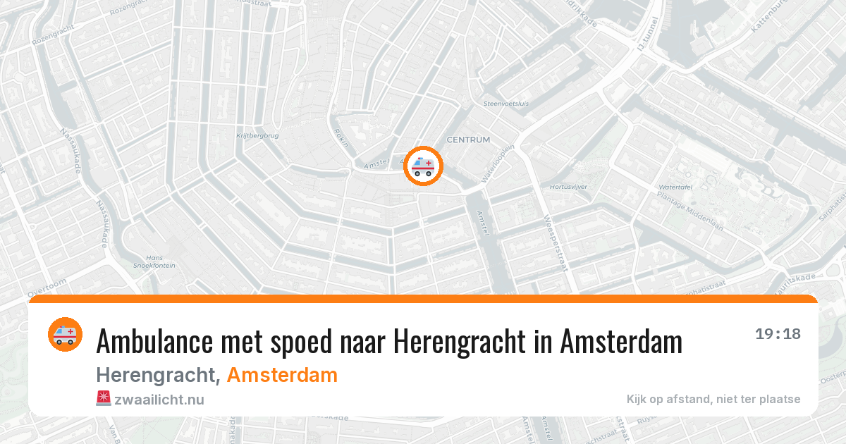 Ambulance met spoed naar Herengracht in Amsterdam — 16 jul 2026