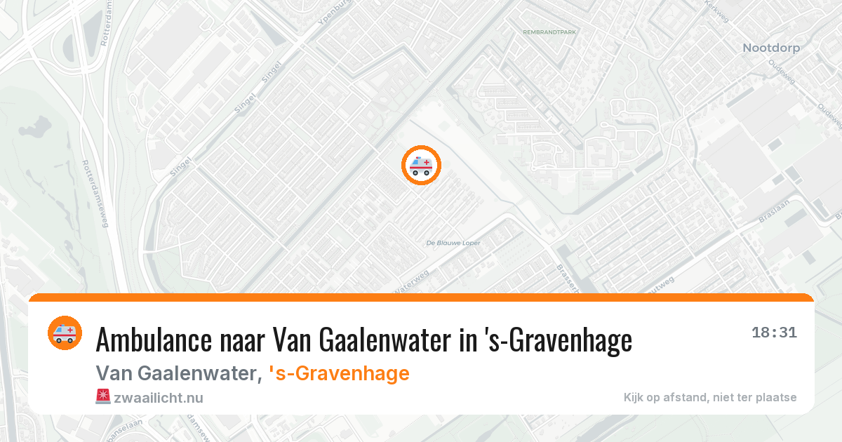 Ambulance naar Van Gaalenwater in 's-Gravenhage — 7 jun 2026