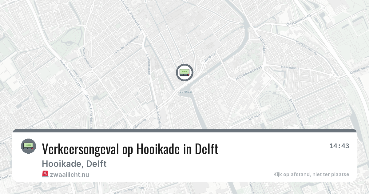 Verkeersongeval op Hooikade in Delft — 14 feb 2026