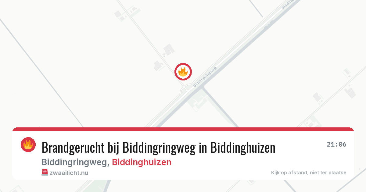 Brandgerucht bij Biddingringweg in Biddinghuizen — 8 apr 2026
