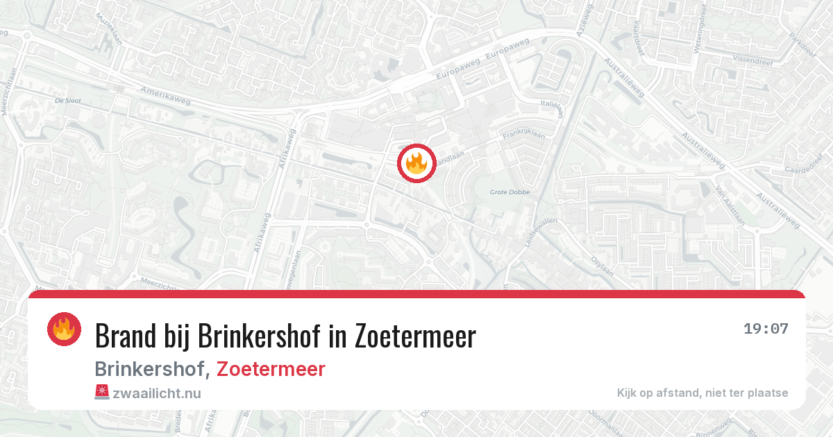 Brand bij Brinkershof in Zoetermeer — 15 jul 2026
