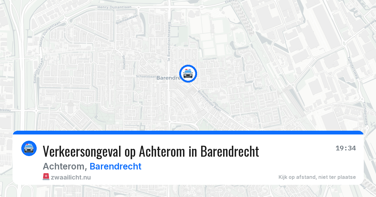 Verkeersongeval op Achterom in Barendrecht — 14 jul 2026