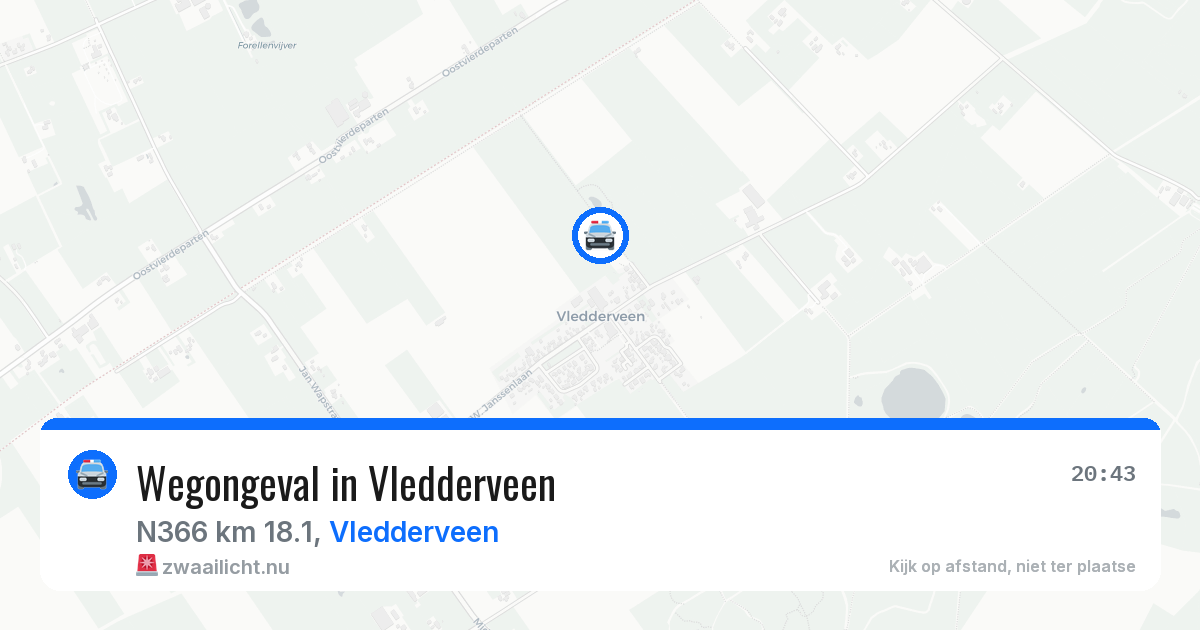 Wegongeval in Vledderveen — 15 mrt 2026