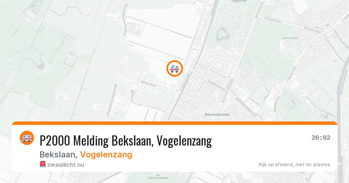 P2000 Melding Bekslaan, Vogelenzang — 10 mei 2026