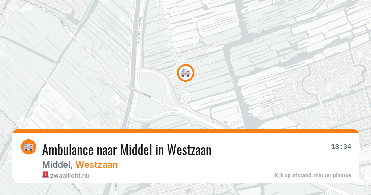 Ambulance naar Middel in Westzaan — 19 jul 2026