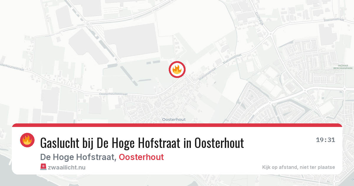 Gaslucht bij De Hoge Hofstraat in Oosterhout — 6 jun 2026