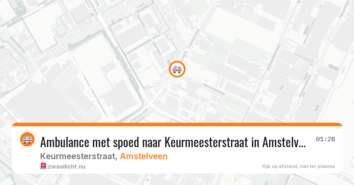 Ambulance met spoed naar Keurmeesterstraat in Amstelveen — 20 jul 2026