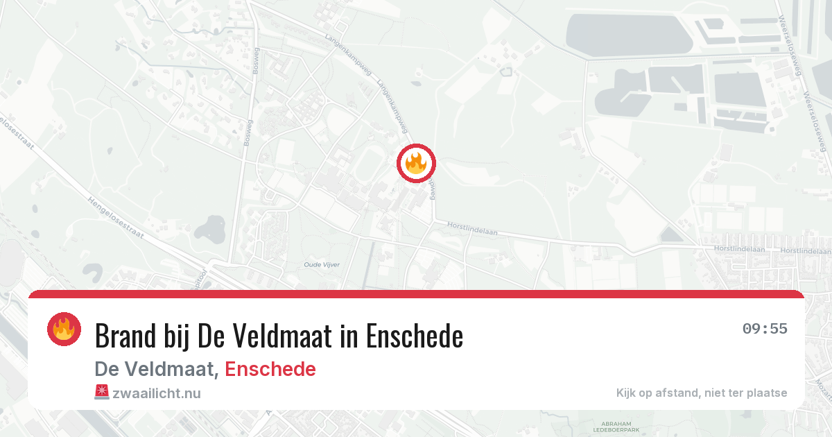 Brand bij De Veldmaat in Enschede — 23 jul 2026