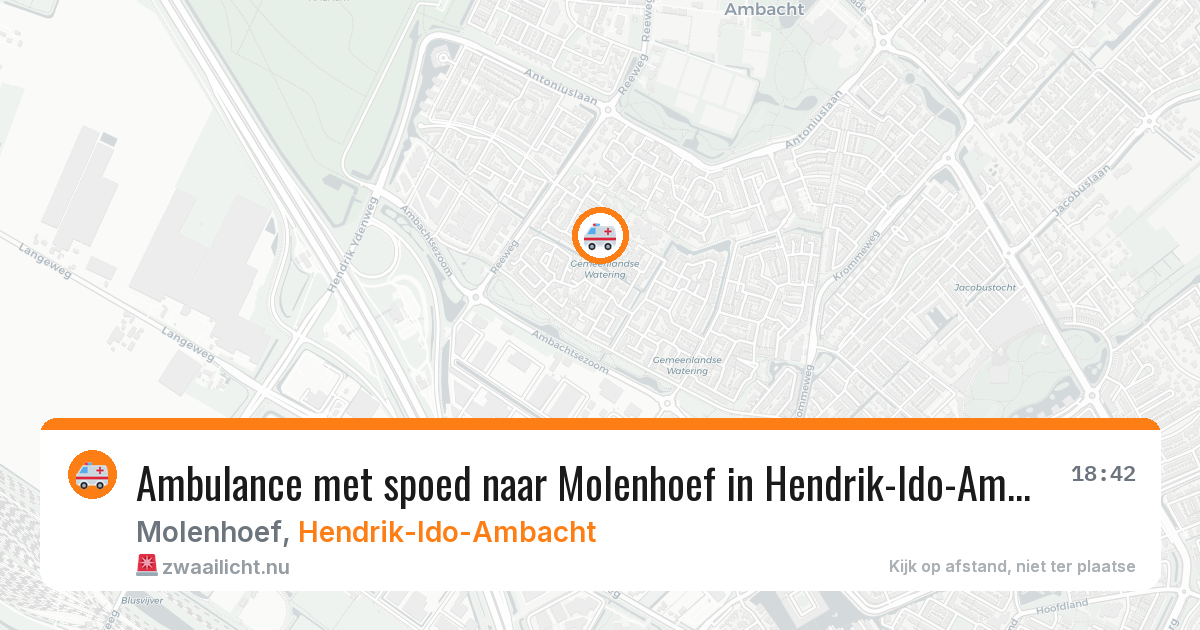 Ambulance met spoed naar Molenhoef in Hendrik-Ido-Ambacht — 23 mrt 2026