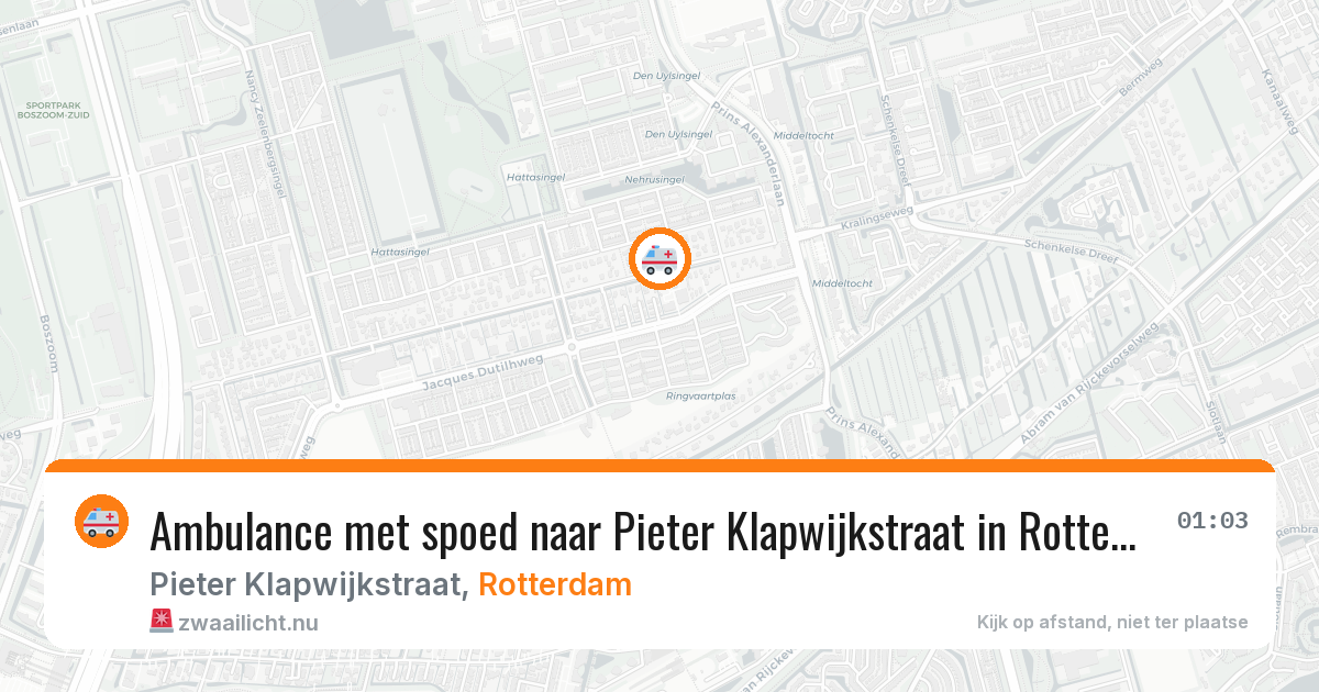 Ambulance met spoed naar Pieter Klapwijkstraat in Rotterdam — 18 jul 2026