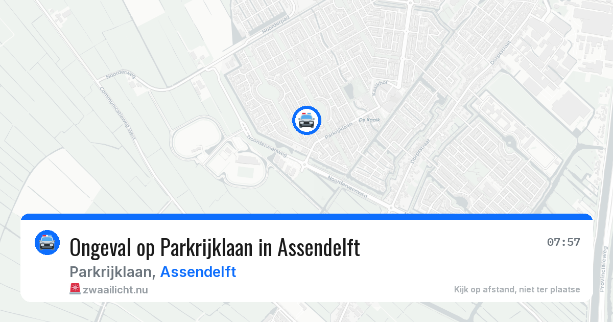 Ongeval op Parkrijklaan in Assendelft — 24 jul 2026