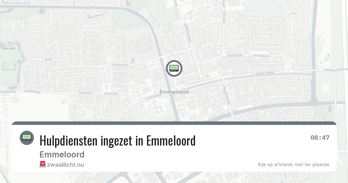 Hulpdiensten ingezet in Emmeloord — 21 jul 2026 | 🚨 Zwaailicht.nu