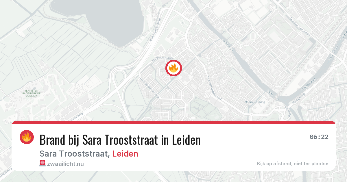 Brand bij Sara Trooststraat in Leiden — 24 jun 2026