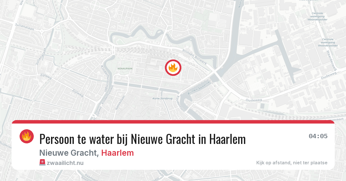 Persoon te water bij Nieuwe Gracht in Haarlem — 29 apr 2026