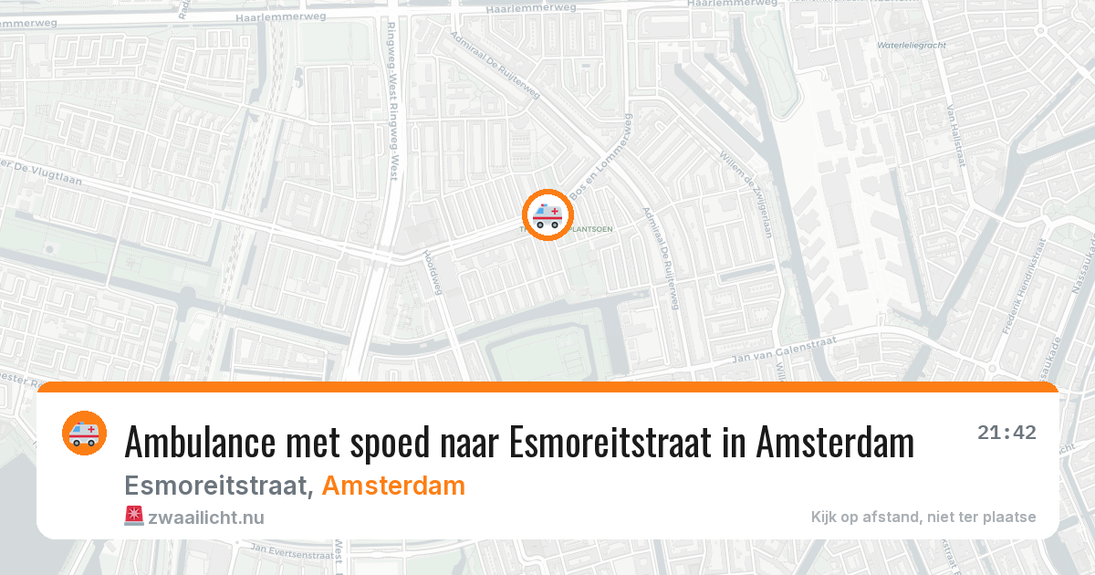Ambulance met spoed naar Esmoreitstraat in Amsterdam — 17 mei 2026