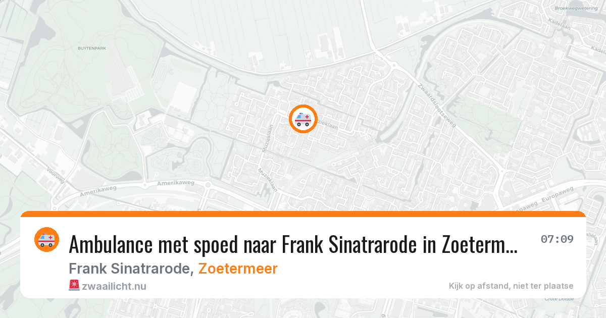 Ambulance met spoed naar Frank Sinatrarode in Zoetermeer — 7 jun 2026