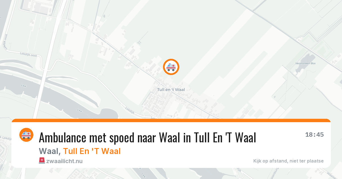 Ambulance met spoed naar Waal in Tull En 'T Waal — 22 jun 2026