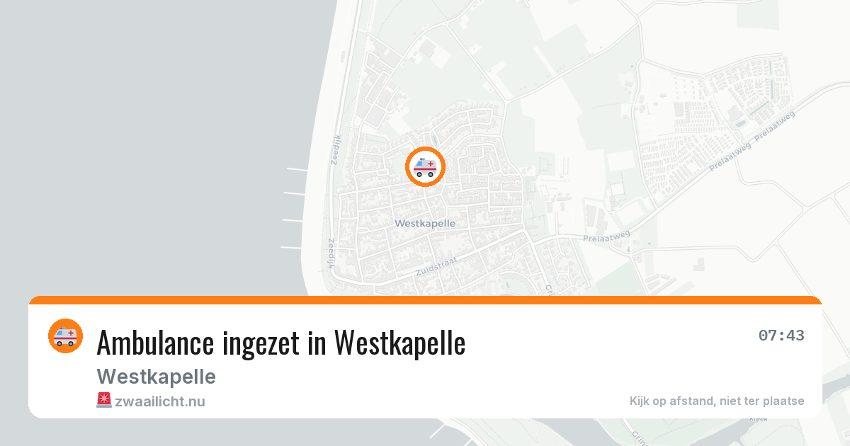Ambulance ingezet in Westkapelle — 20 jul 2026