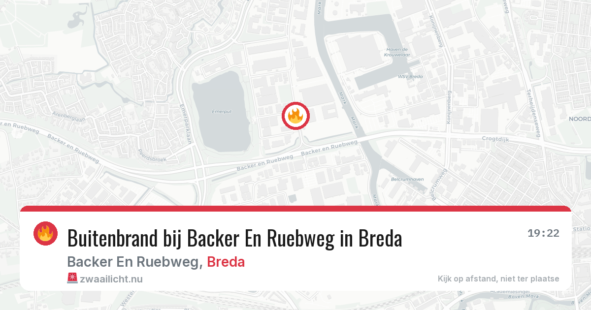 Buitenbrand bij Backer En Ruebweg in Breda — 12 jul 2026