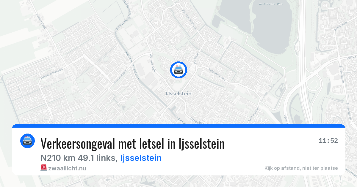 Verkeersongeval met letsel in Ijsselstein — 24 jul 2026